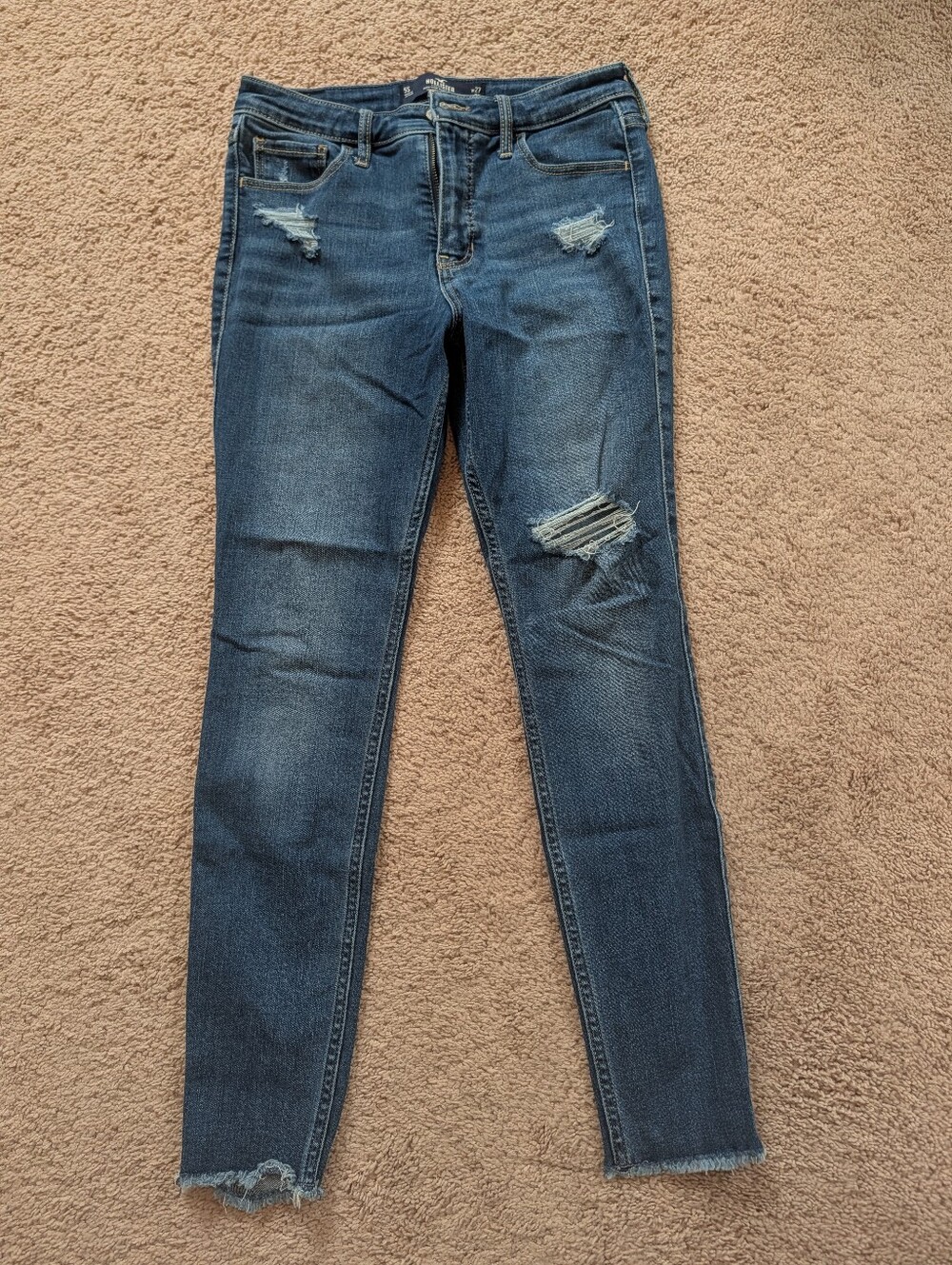 Hollister 5S High Rise Super Skinny Jeans In Medium Dark Wash